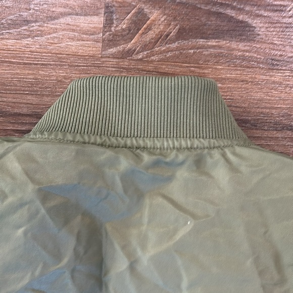 Levi's Bomber Jacket Boys Small Green Nylon Logo Embroidered Patch Zipsw/pockets - Picture 13 of 15